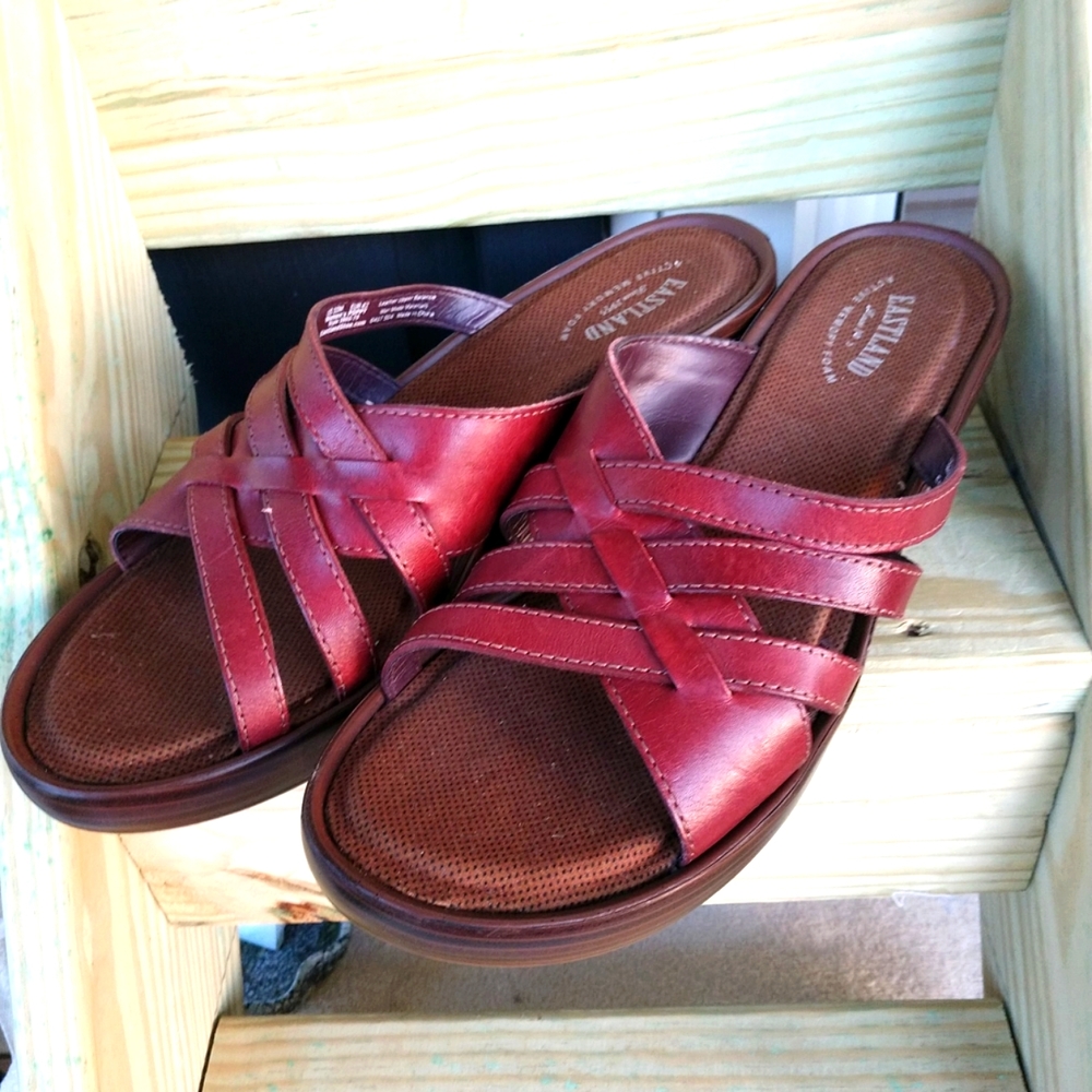 Leather Sandals💖👁️‍🗨️Eastland💖 Upper Women's Poppy Cinnamon Shoes w/Box